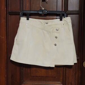 We The Free " Wynne" Vegan Leather Skirt-lvory-Size 31